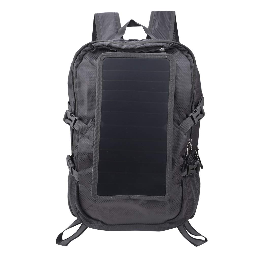ECE - 816 Zaino da trekking pieghevole per esterno a energia solare, zaino da viaggio e campeggio impermeabile con pannello solare da 6,5 W per smartphone, zaino leggero per uomini
