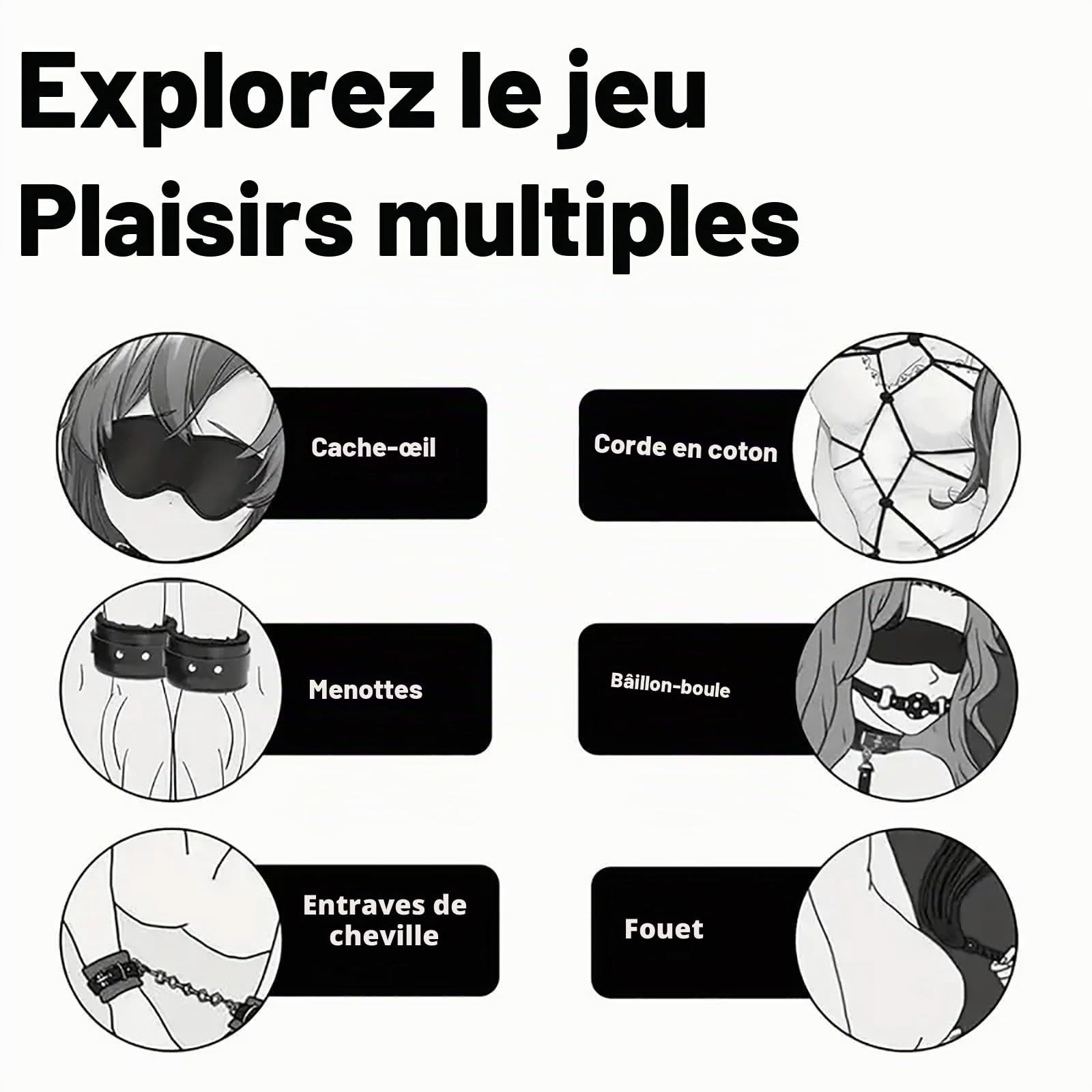 Bondage Set Jouets Sexuels Ensemble 31 Pièces Jouets Sexuels SM Extrêmes pour Adultes Avec Menottes Menottes de Cheville Ensemble de Lit Plug Anal Ensemble pour Amateurs De Bondage (Rose)