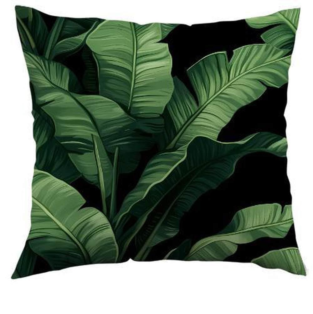 Cushion Covers 45 X 45 Leaves Square Cushions With Covers,Sofa Pillows Decorative Soft Linen Outdoor Cushion Covers,Pillowcase For Couch,Bedroom With Invisible Zipper,18X18 Inches