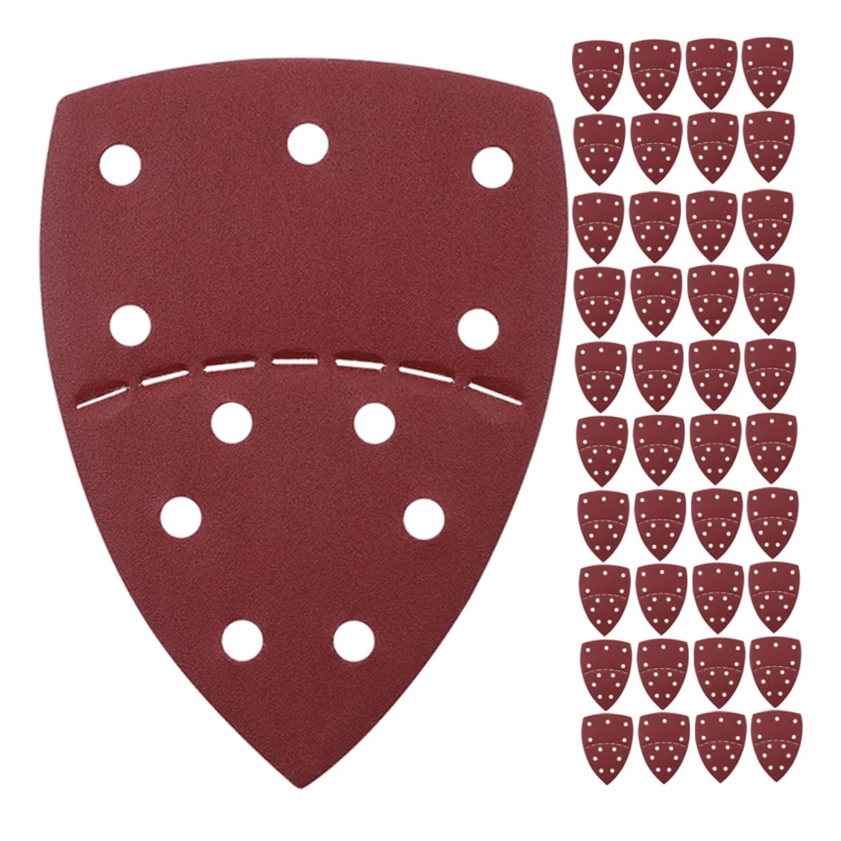 Almohadillas de lijado triangulares GARVALON de 11 agujeros y 60 piezas para madera y metal