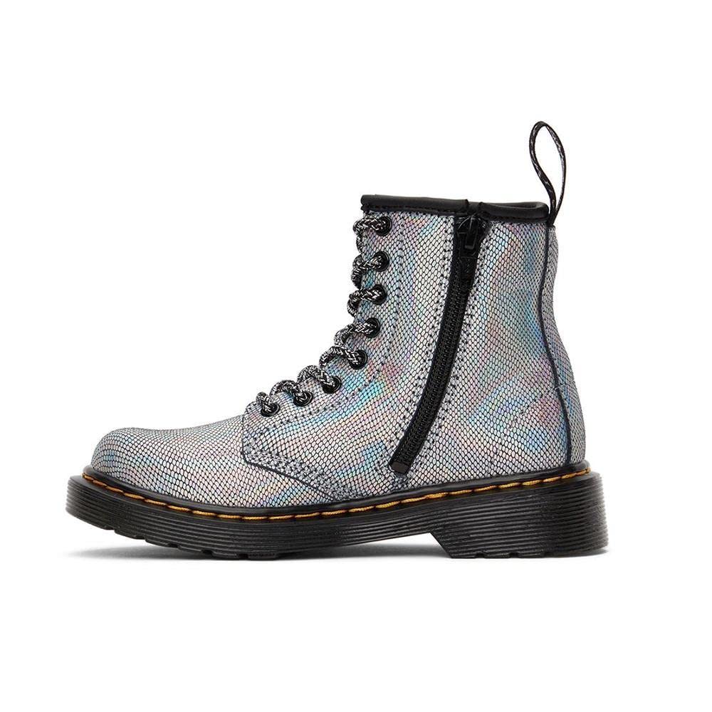 Dr. Martens 1460 (Little Kid/Big Kid) Silver Iridescent Reptile 3 UK (US 4 Big Kid) M