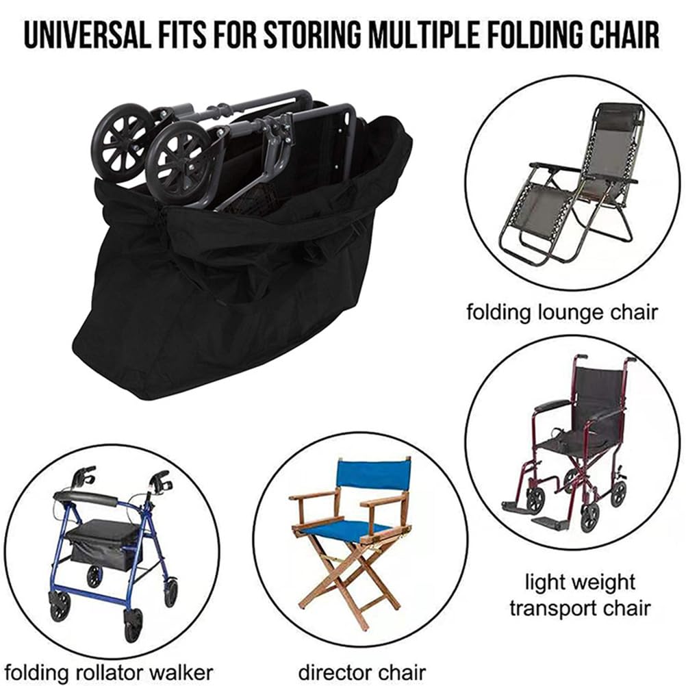 BAHULA Rollator - Borsa da viaggio in tessuto Oxford impermeabile, pieghevole e portatile, grande capacità per deambulatori, sedie a rotelle e sedia da trasporto, 115 x 80 x 40 cm