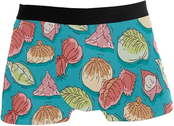 Amazon メンズボクサーパンツ 餃子柄 カラー かわいい ボクサーブリーフ インナーパンツ 男性下着 吸汗速乾 通気良い 弾力性 前閉じ インナー 贈り物 S ボクサー 通販