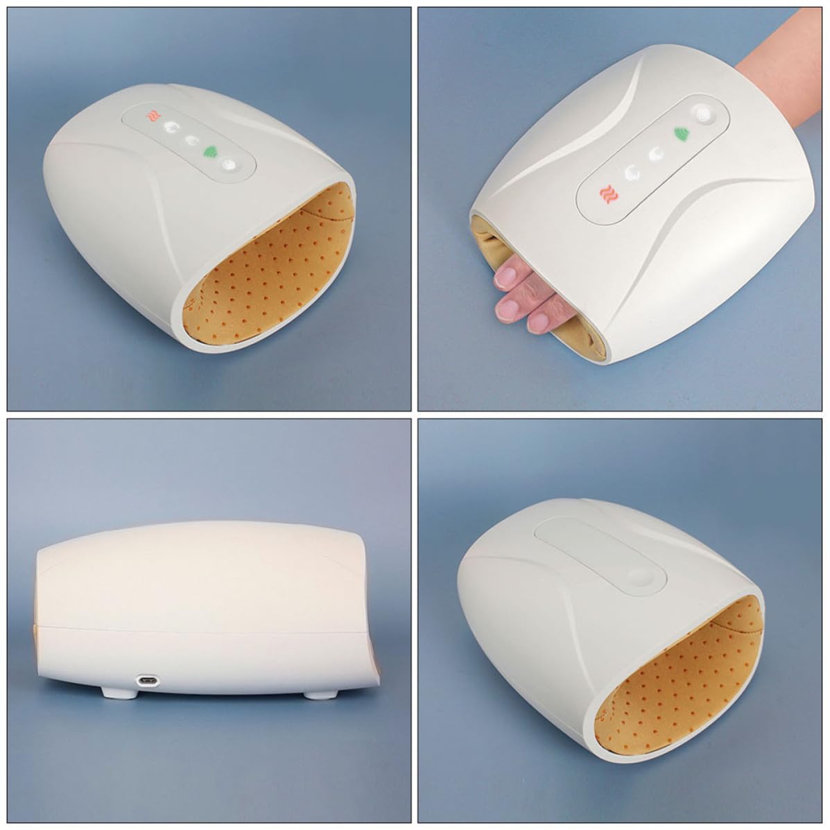 Elektrisches Handgelenkmassagegerät 1800mah Weiß Abs für Fingerknöchel | Mehrere Massagemodi, 8w Leistung, Leichtes Design, zur Muskelentspannung