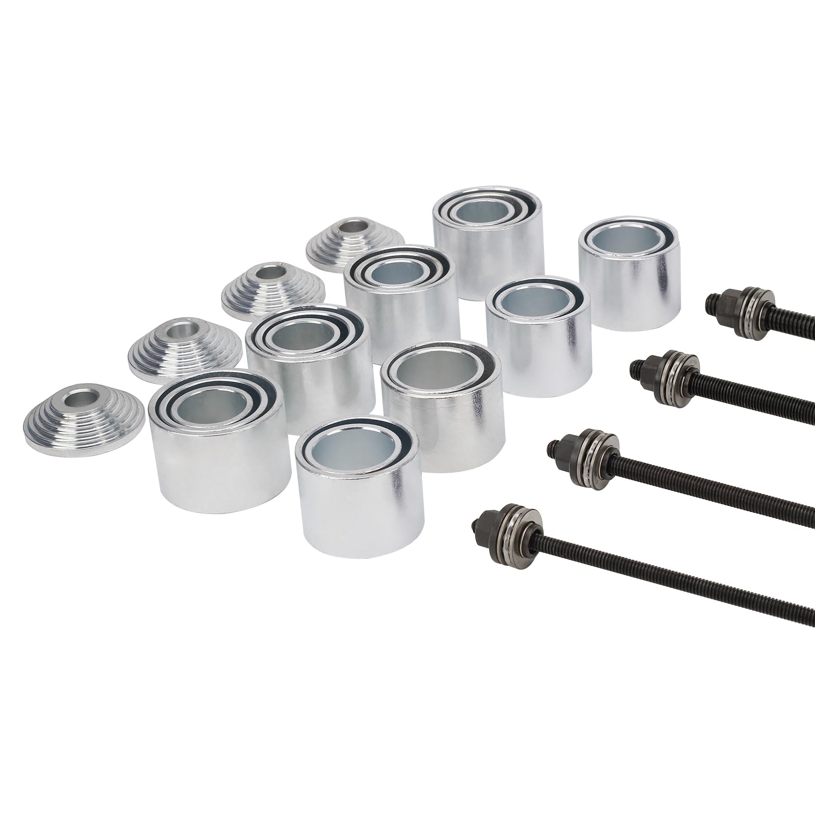 BOOMSTART Juego de rodamientos silenciosos de 28 piezas, prensa de rodamientos de rueda, kit de herramientas de bujes extractores con caja de almacenamiento, extractor, instalador para coche, camión y