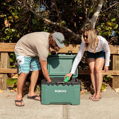 Image of Igloo Trailmate 52Qt Wheeled Cooler, Insulated Hard Shell Ice Chest, Spruce
