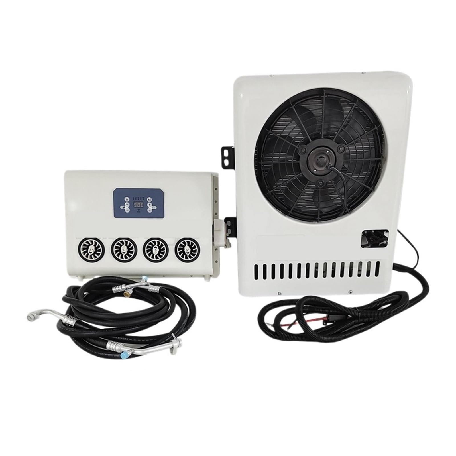 12V Parking Air Conditioning 24V Electric Car Split Conditioner 8000btu For RV Truck Tractor Camper Motorhome Quiet Comfort Highly Efficient Cooling(12V)