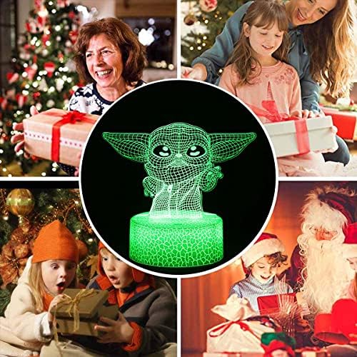 3D Illusion Night Light for Kids, LED Desk Lamp 3 Patterns & 16 Color Change Decor Night Light, Xmas Birthday Gifts for Boy and Girl