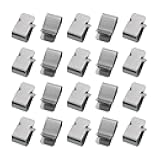 Guifeng 20PCS Silver 304 Stainless Steel Spring Loaded U Shaped Clamps 21.4x12mm Hardware Accessories Pipe Clamp for Structural Furniture Connection and Industrial Equipment Fastening