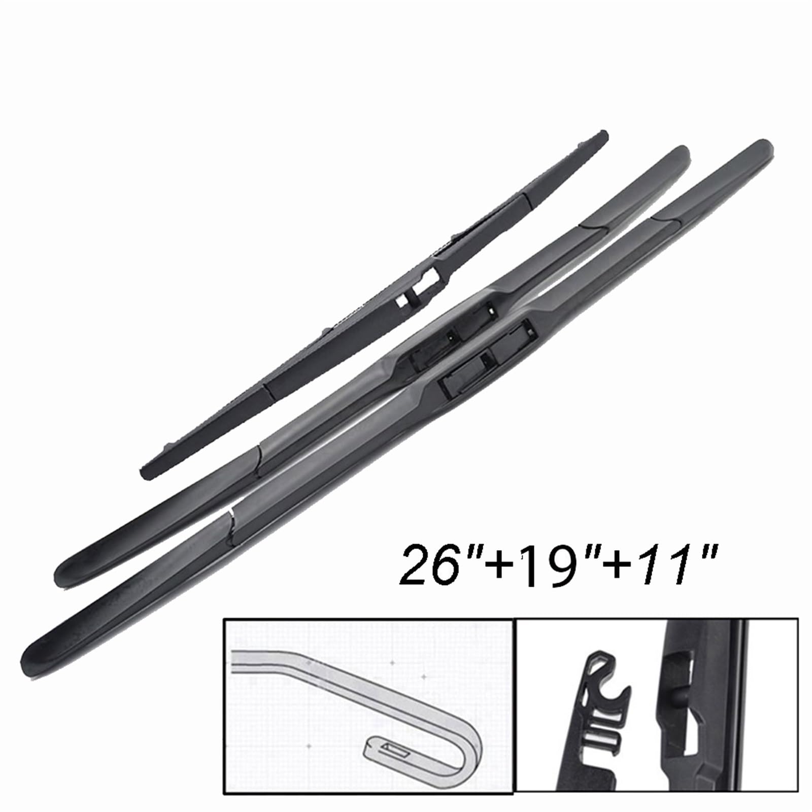Tergicristallo Anteriore E Posteriore Tergicristallo Spazzole Set per T&oyota per Prius V 2012-2013 2014 2015 2016 2017 Parabrezza Lunotto Anteriore 26 "+19" + 11"