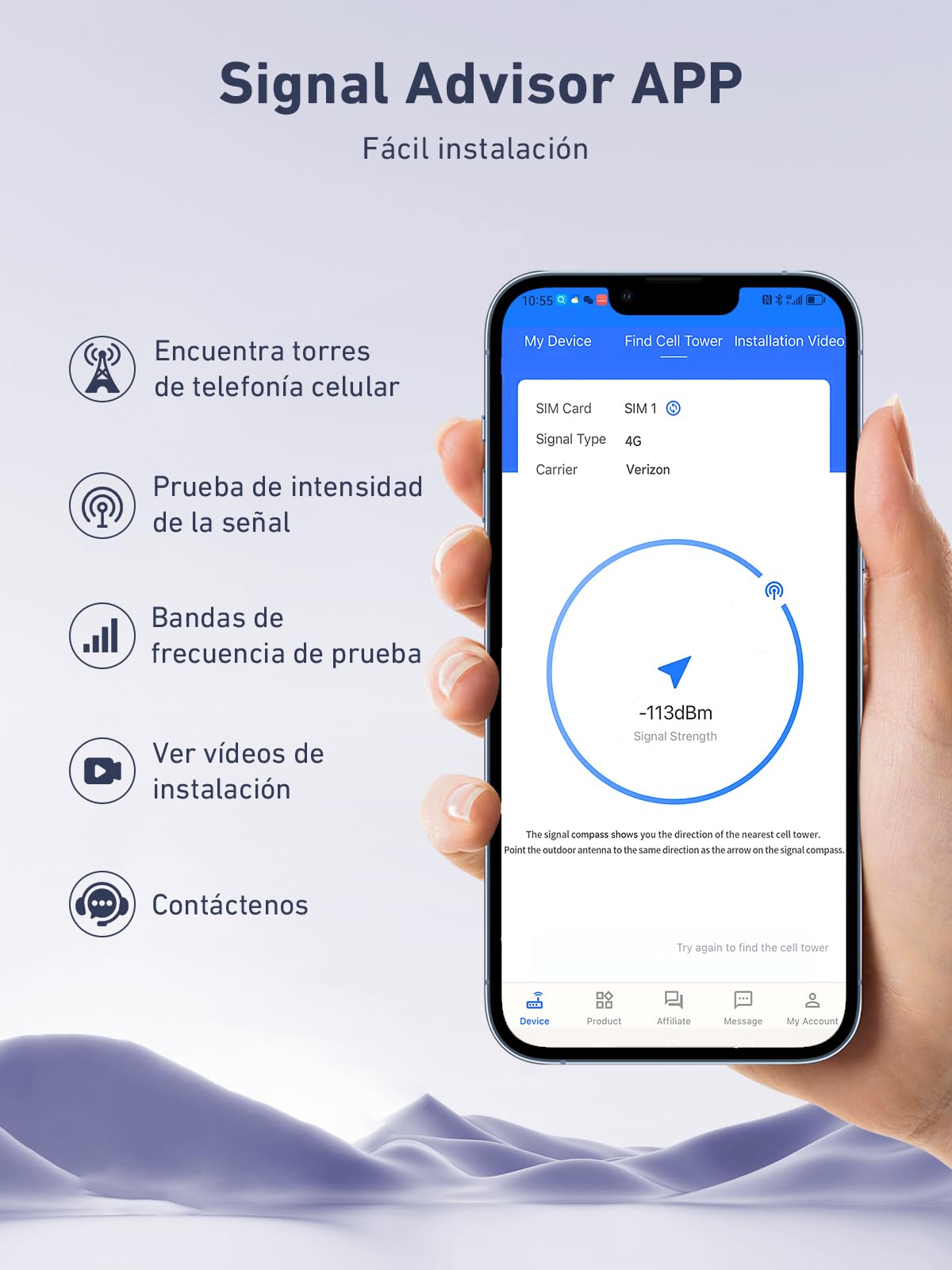 Amplificador de Cobertura Movil para Hogar y Oficina 4G LTE 3G gsm Repetidor Señal Movil Compatible con Movistar Orange Yoigo en Banda 1, 3, 7 y 20, con Antena Omnidireccional