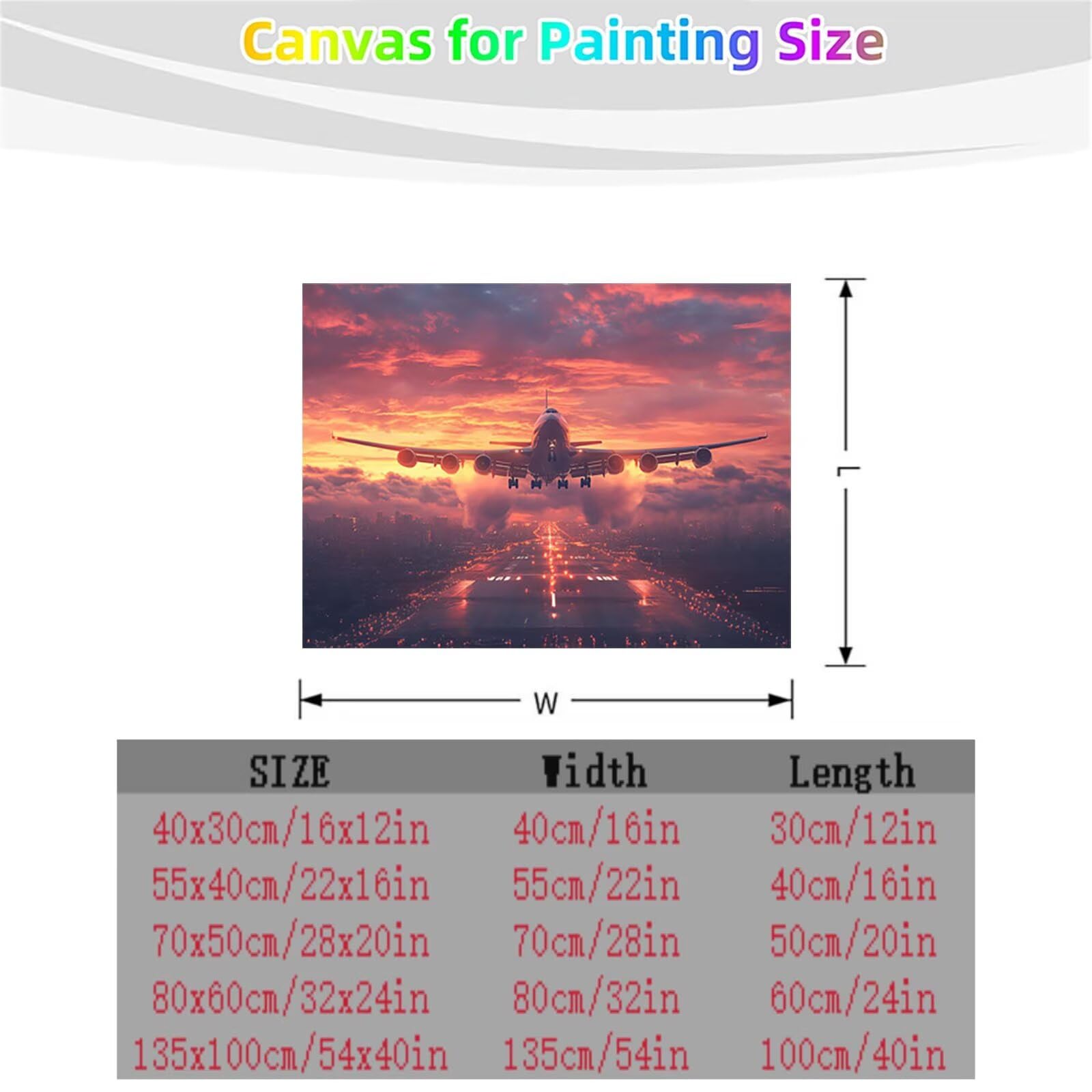 LZYH-7864 malowanie samolotem po numerach, dla dorosłych, zestawy do majsterkowania dla dzieci z płótnem lotniskowym do malowania, 80 x 60 cm, pędzel do malowania na ścianę, dekoracja pokoju, prezenty