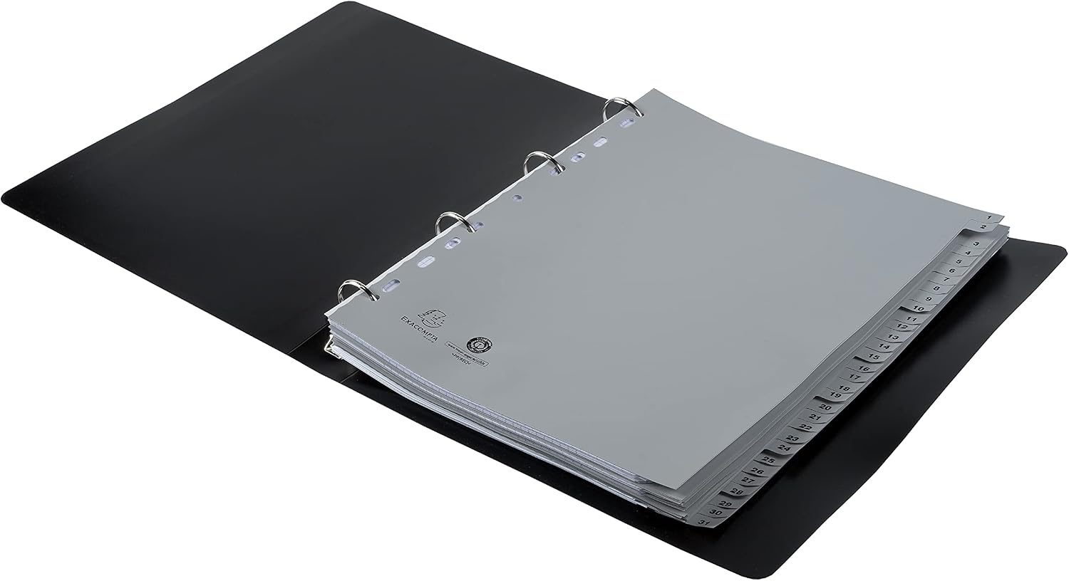 Exacompta PP Printed Indices, A4 Maxi, 31 Parts (1-31) - Grey