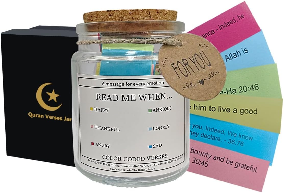 Quran Hope Jar - Prayers & Verses for Emotions, Islamic Gift