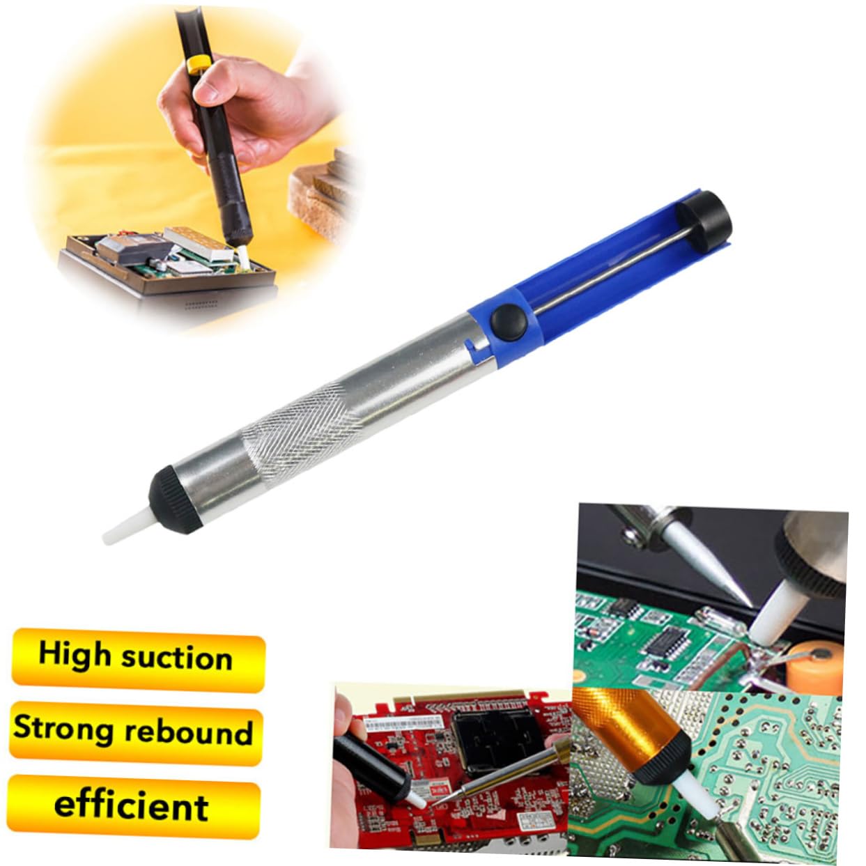 ARTIBETTER 2sets Suction Tin Pen High Efficiency Soldering Sucker Tool Desoldering Pump Heavy Duty Solder Extractor for Electronics 5pcs*2