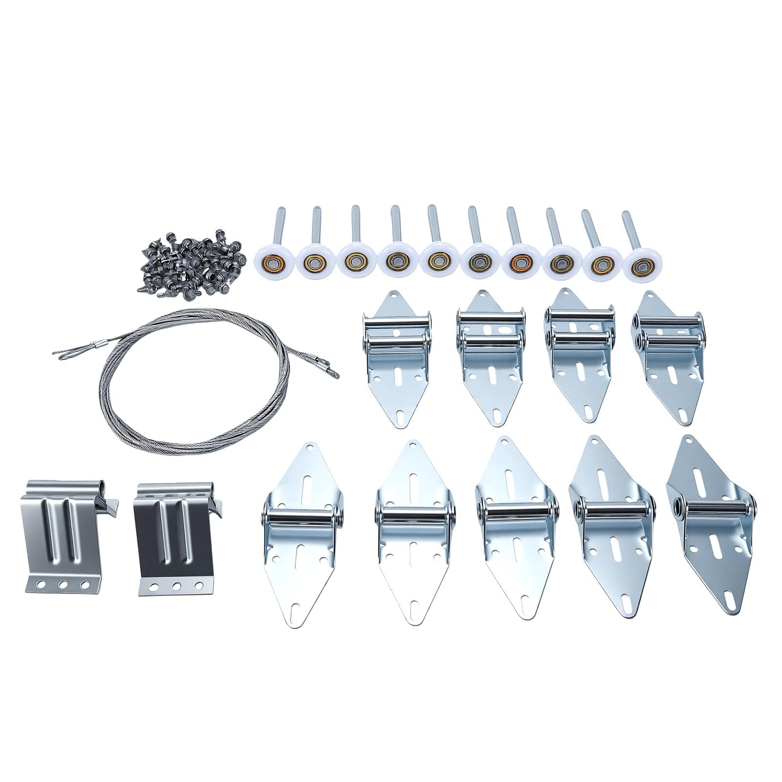 banapoy Kit Rodillo Puerta Garaje, Herrajes Repuesto para Ruedas Puerta Garaje con Ruedas Nailon para Piezas Repuesto, Incluidas Bisagras y Soportes Resistentes para Puertas 7 Pies