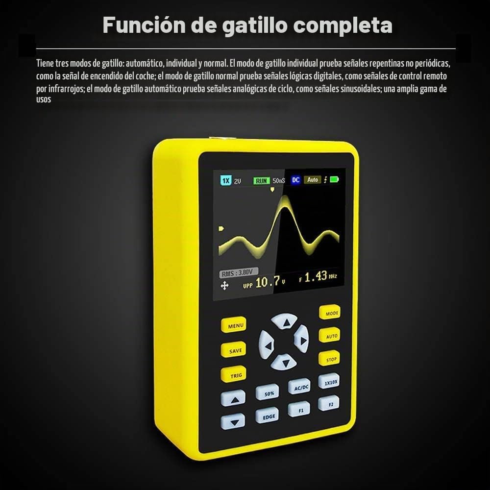Mini osciloscopio Digital, Pantalla LCD de 2,4 ", portátil, con Ancho de Banda de 100 MHz y tasa de muestreo de 500 MS/s