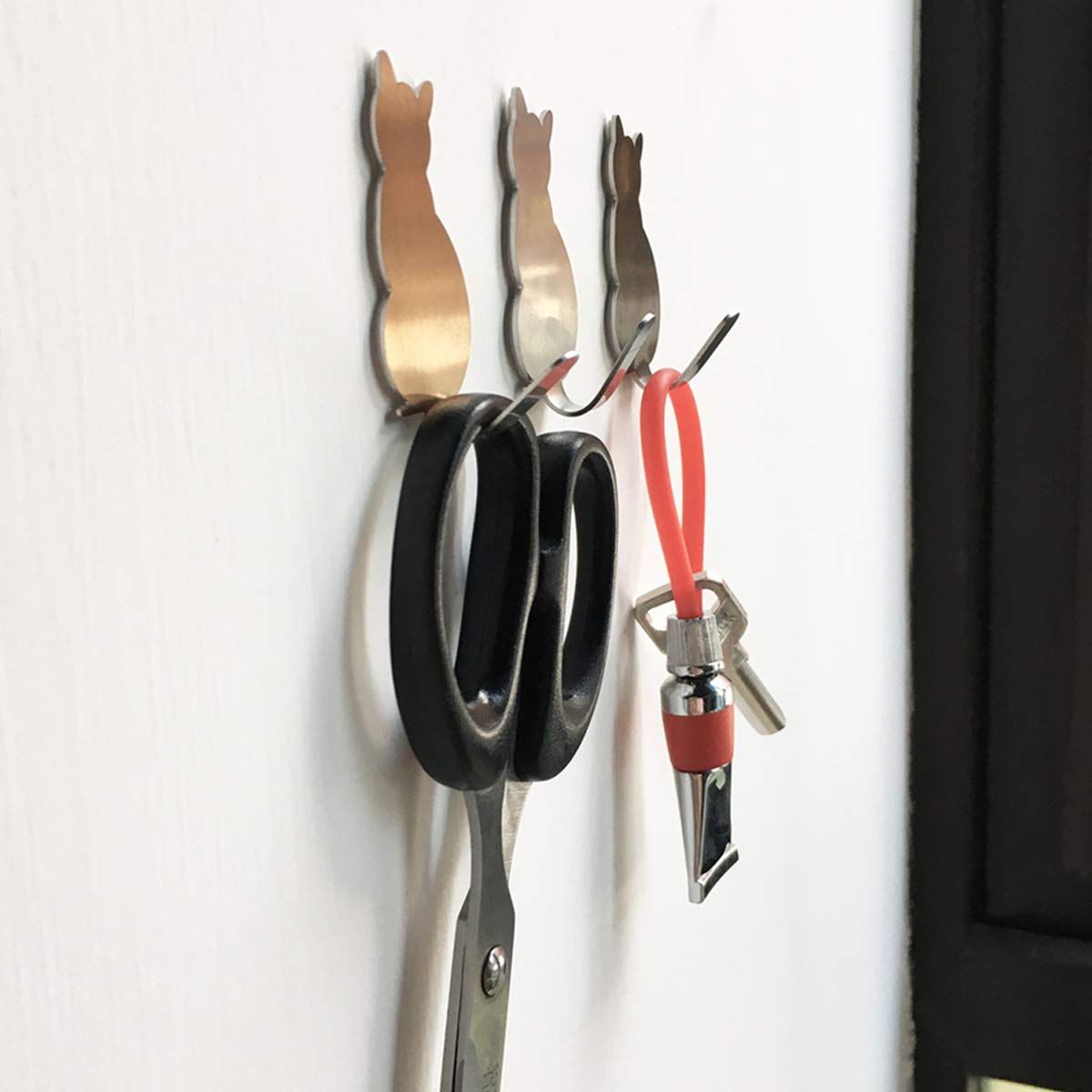 Genérico Toallero Ganchos para Toallas autoadhesivos Ganchos para Albornoz Ganchos Decorativos Ganchos de Pared creativos para Gatos Acero Inoxidable Soporte para Toallas de baño Cocina Ganch