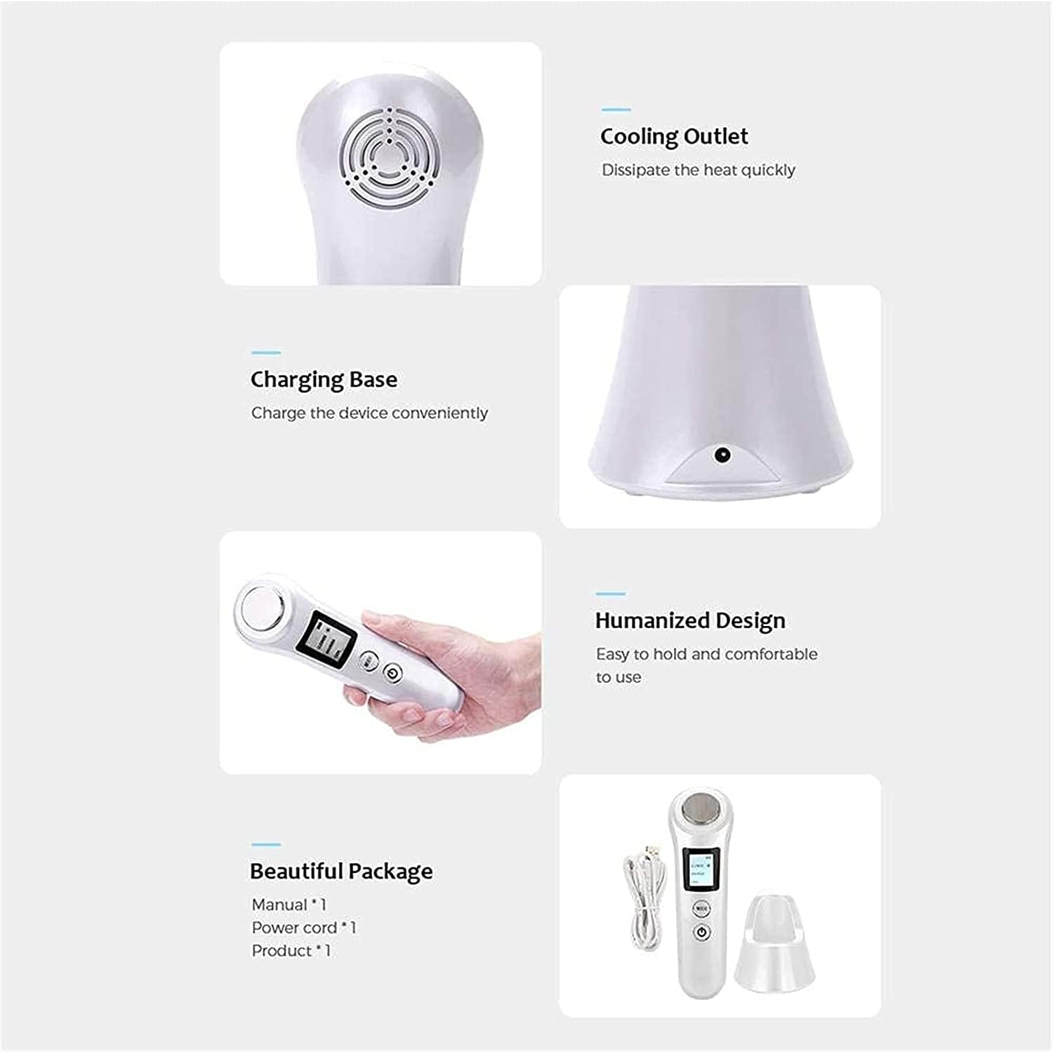 Hot and Cold Facial Massager, Portable Handheld Beauty Machine Beauty Rejuvenation Device Facial Clean Detoxification Massager Tightening Lifting for Skin Care Anti-Aging Anti-Wrinkle : Beauty & Personal Care