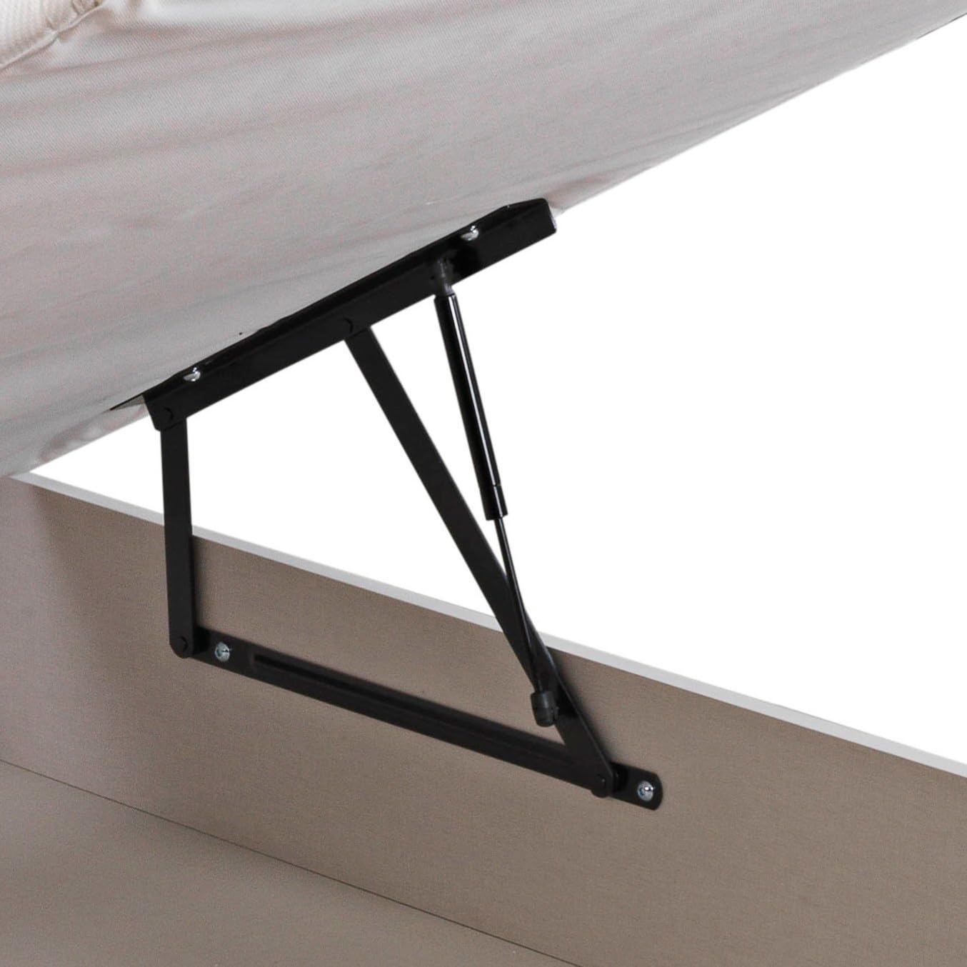 ROYAL SLEEP Canapé Abatible de Madera | 135x190 | Montaje y Retirada de Usado Incluido | Gran Capacidad | Tapa 3D Transpirable | 32 cm | Color Blanco | Space Bed