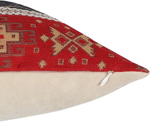 Miniatura 5 de pillowerus Fundas de almohada bohemias Kilim rojo borgoña y verde oscuro, 16 x 16 pulgadas, almohadas decorativas, decoración persa para sofá, funda