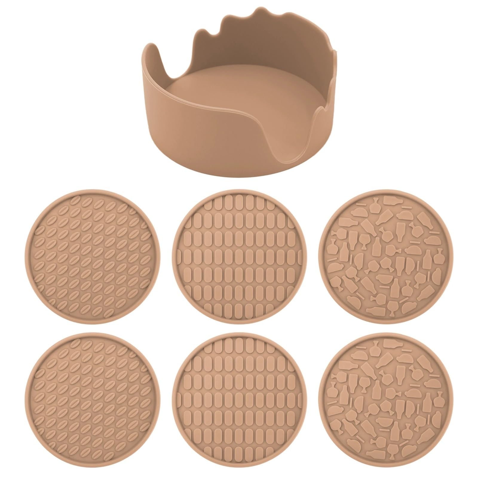 Sous-verres en silicone avec support lot de 6 tapis de séchage pour verres et tasses