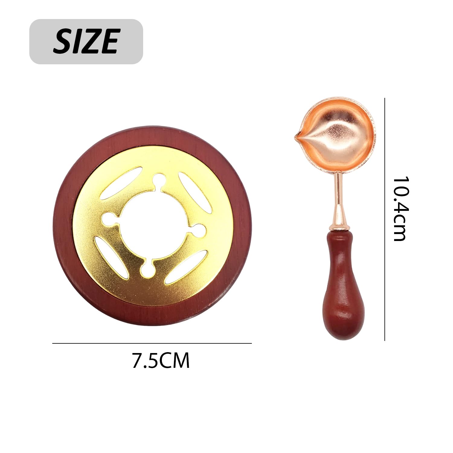 USHXVG 1 Piece Sealing Wax Stove and 1 Piece Sealing Wax Spoon, Wax Seal Stamp Set, Wax Heater, Red, 2.95*1.5in - Image 2