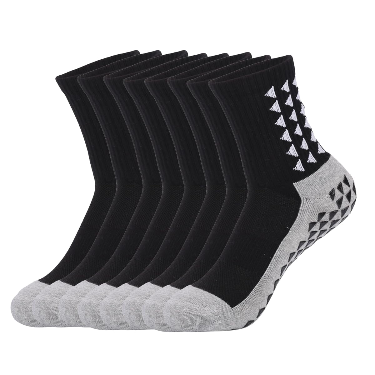 Lot de 8 paires de chaussettes de cheville avec coussin, chaussettes de sport en coton anti-ampoules pour homme et femme, noir, 8 paires noires, 6-8