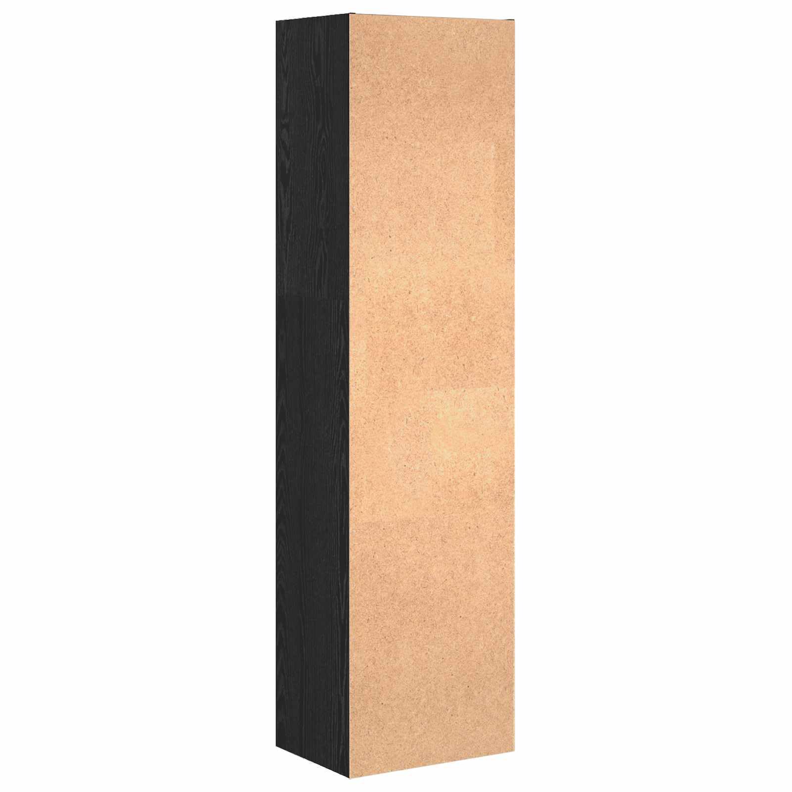 Bücherregal Schwarz Eichen-Optik Holzwerkstoff 40 x 30 x 152 cm Standregal mit 4 Regalböden und Stauraum, vielseitiges Regalsystem für Wohnzimmer Schlafzimmer Büro Ablage und Deko