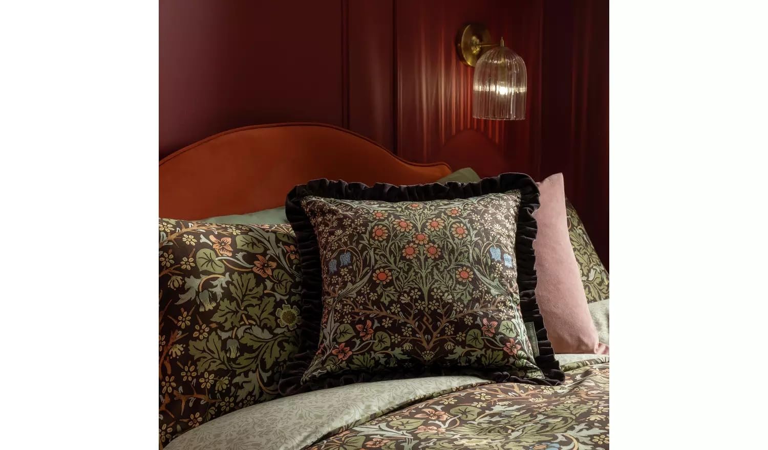 Jayogla Green 2 Morris & Co. Sunflower Velvet Cushion Authentically Timeless Pieces Designed For The Future (Green 2)