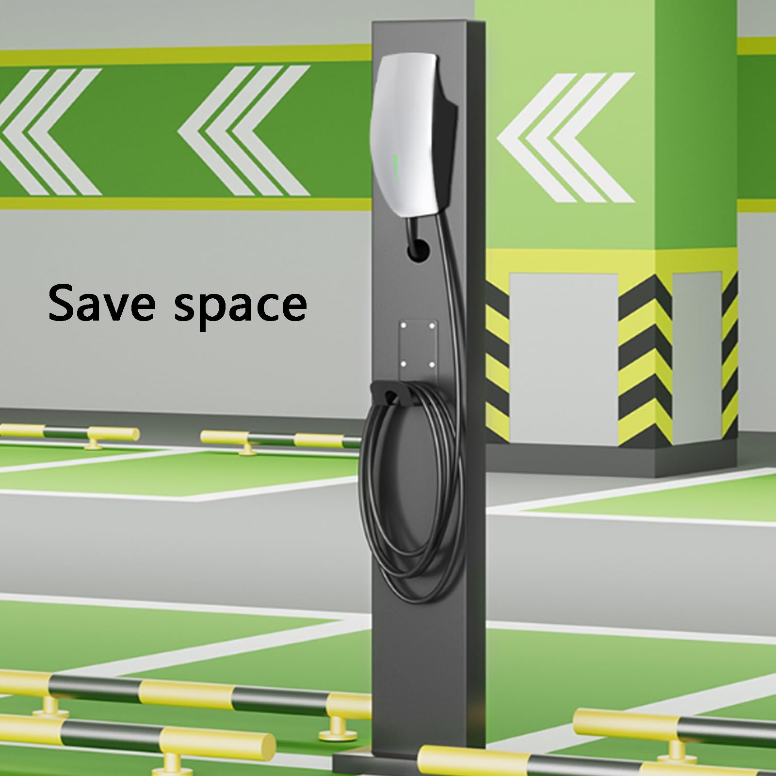 Soporte de pedestal universal para exteriores con gancho, fácil instalación, compatible con el 95% de los cargadores, perfecto para estaciones de carga domésticas y comerciales
