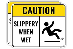 2PC Slippery When Wet, 10 x 8 Inches, Aluminum