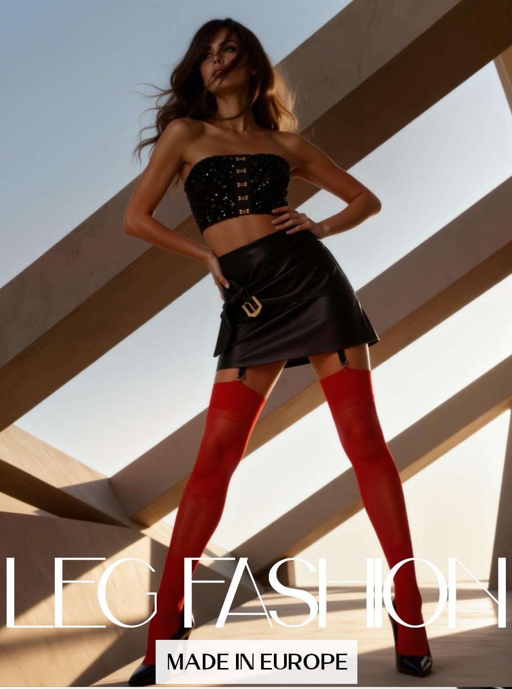 Mila Marutti Women's Sheer Thigh High Stockings for Garter Belts | Lingerie Thigh High Tights - Made in EU - Image 5