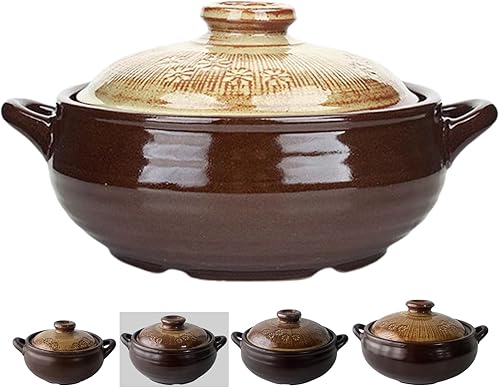 Olla coreana Buncheong BARRO GLAZE Ttukbaegi, olla de cerámica de arcilla para cocinar cacerola, olla de tierra resistente al calor, cuenco de