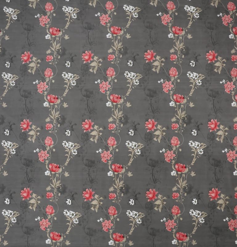 Image of NHD HOME Cotton 220 TC Super King Size Bedsheet Floral Print 108 X 108 Inch Size with 2 Pillow Cover, 275 X 275 Cm Super King Size (9 Ft by 9 Ft) (Dark Grey Pink)