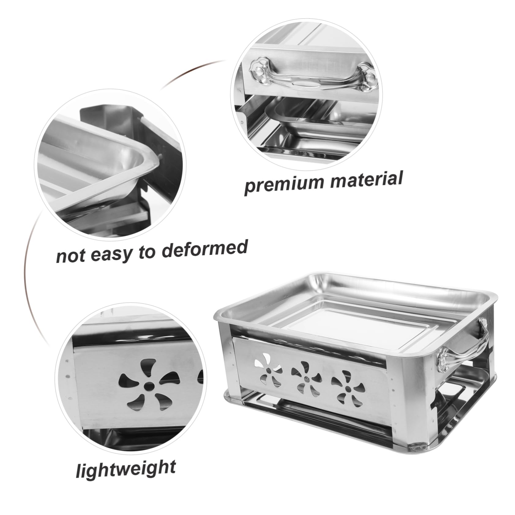 Bandeja para Pescado Gruesa de Acero Inoxidable, Rectangular y Ligera, para Camping y Cocina, Fácil de Transportar, Color Plata