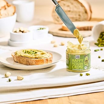 Naughty Nuts Happy Pistachio Cream - Vegan 100% Natural No Palm Oil & Sugar - 200 g (Pack of 2)
