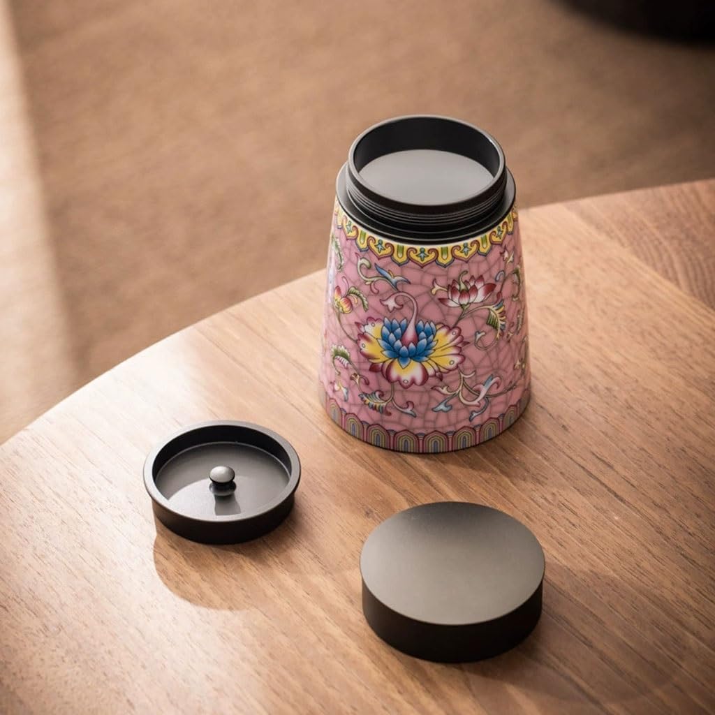 Botes Cocina Almacenaje Lata De Té Cerámica Esmaltada Creativa con Tapa, Sellada For Almacenamiento Suelto