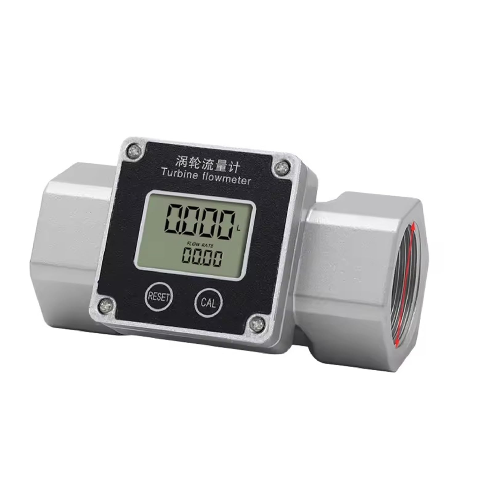 JVDDI Electronic Flow Meter Stainless Steel Flowmeter High Accuracy Digital Liquid For Petrol Fuel Methanol(1.5 inch)