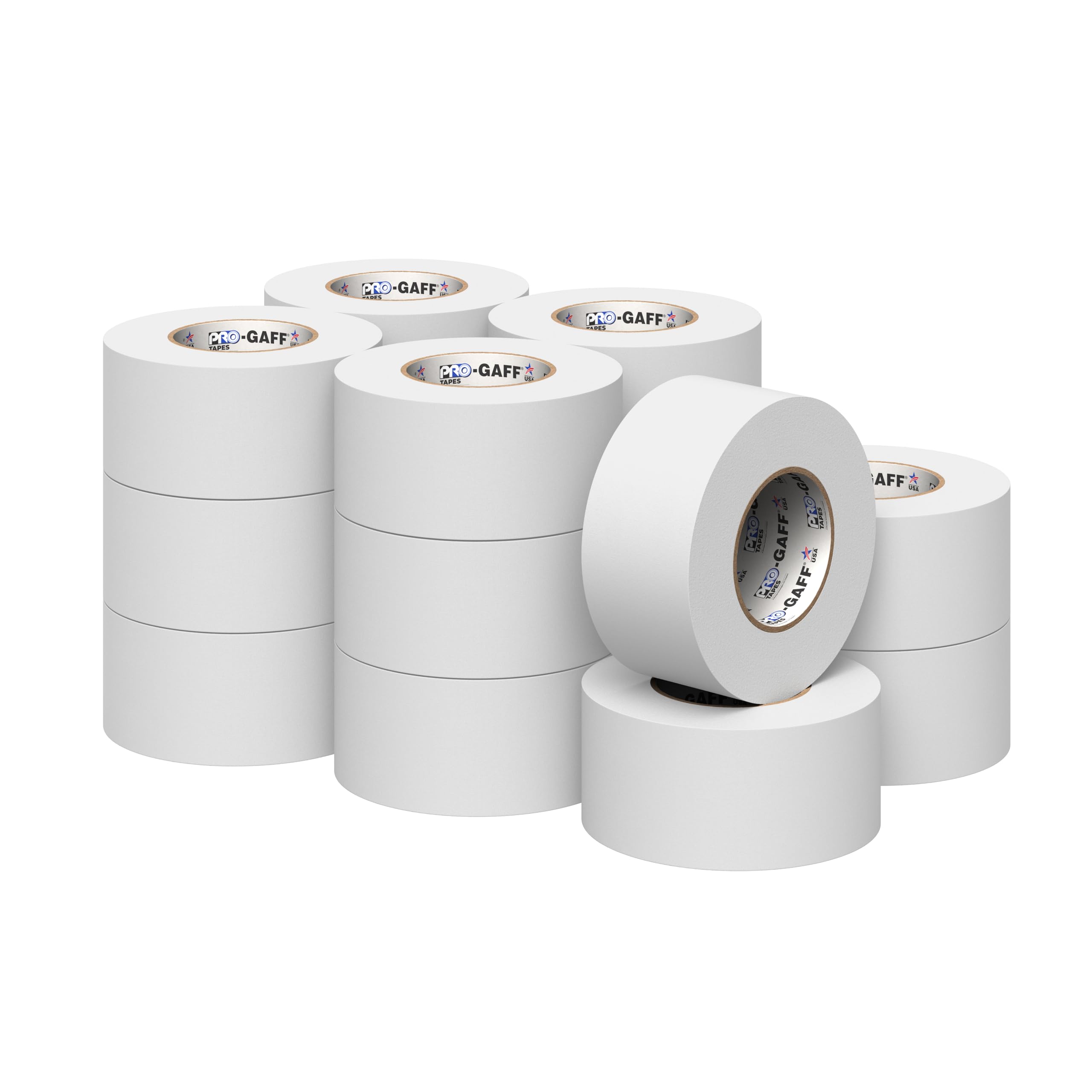 ProTapes 840178016263 Pro Gaff Premium Reinigungstuch matt Gaffers Tape mit Gummi Kleber, 11 Mil Dick, 55 YD. Länge, 7,6 cm Breite, weiß (16 Stück)