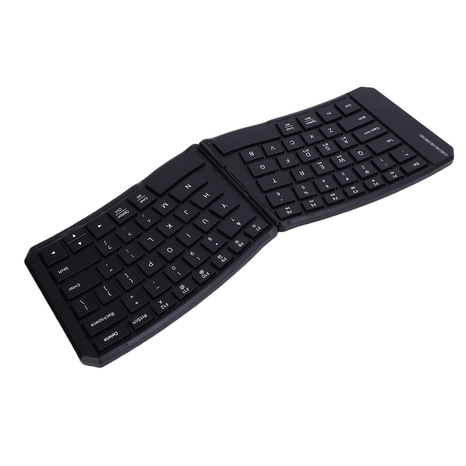 Jectse Tastiera Wireless Portatile, Tastiera Ergonomica a Forma di V Pieghevole con Layout Diviso e Wireless, per IOS, per, per Vittorie