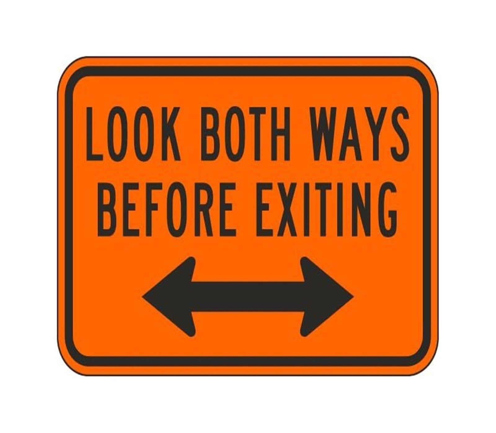 TAMDDBPJD Look Both Ways Sign Safety Warning Aluminum Sign for Garage Door Warehouse Exit Loading Dock Commercial Building Caution Notice (8 X 12 inch)