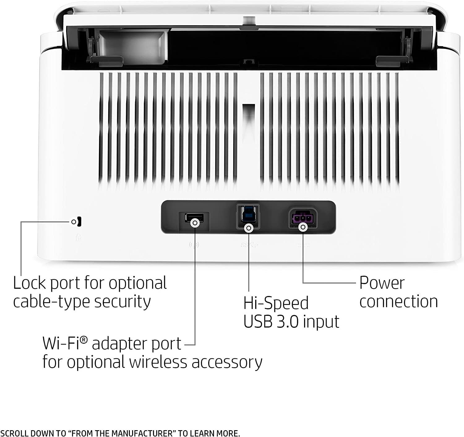 HP Scanjet Enterprise Flow 7000 S3 (L2757A), Doppia Scansione a Singolo Passaggio, Formato A3, Professionale per Documenti e Immagini, Piccolo e Sottile, Bianco