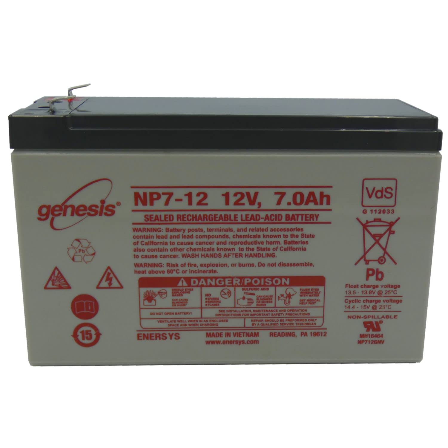 Lead Battery AGM 12V 2.5Ah EnerSys CYCLON 0819-0020 Monobloc D 2x3 - Foto 10