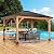 Backyard Discovery Barrington 14 ft. x 12 ft. Hip Roof Cedar Wood Gazebo, Shade, Rain, Steel Metal Roof, All Weather Protected, Wind Resistant up to 100 mph, Holds up to 6500 lbs
