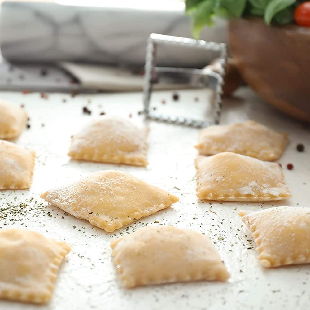 Lot De 3 Emporte-pièces à Raviolis - Formes Carrée Et Ronde, Manche En Bois - Pour Wontons, Pâtisserie, Biscuits