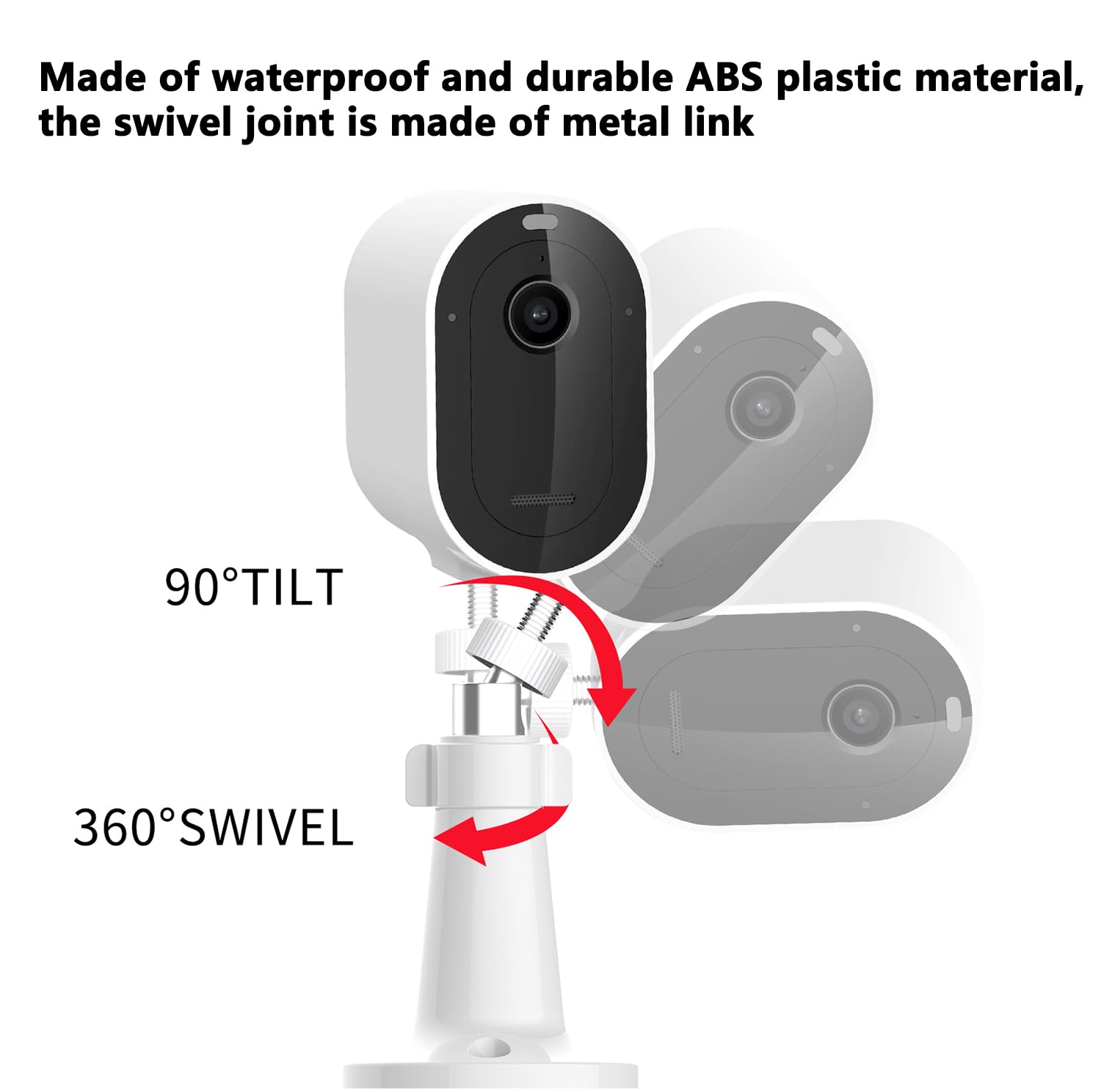 Utilizza l'interfaccia filettata standard da 1/4 di pollice -20 Supporto da parete per videocamera di sicurezza Arlo Pro 2/3/4,Arlo Essential Spotlight,Ring Stick UP Cam,EufyCam 2/2C/ 2 Pro/2C Pro