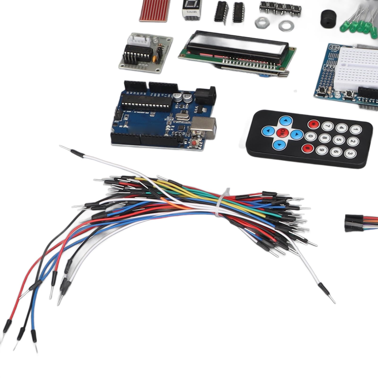 Demeras Kit de Inicio para R3 Juego Completo de Aprendizaje de Componentes Electrónicos de Bricolaje con CD Tutorial para Principiantes y Profesionales Plástico ABS Duradero