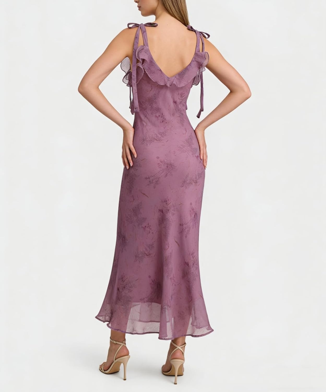 RIHOAS Boho Midi Floral Dress - Elegant Flowy Sundress | Formal-Inspired Outfit for Wedding Guest | Spring Summer Party Dress