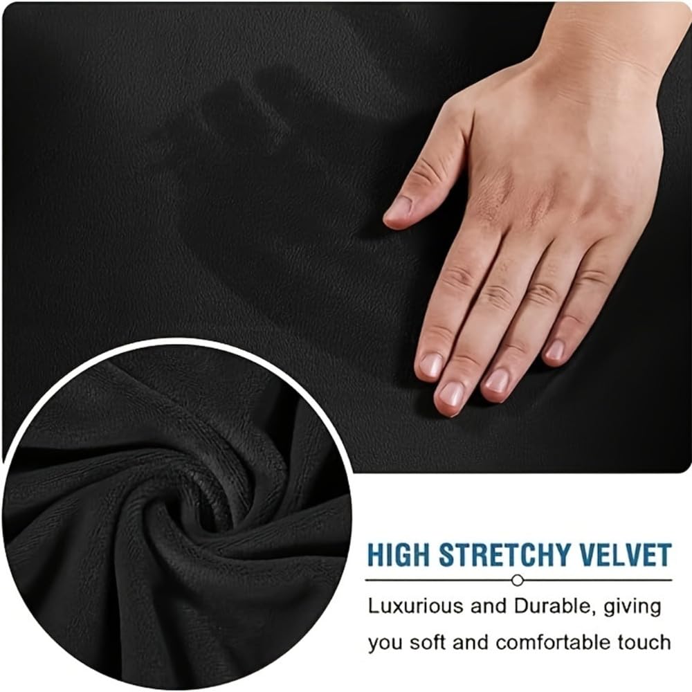 Set di 2/3 coprisedia da ufficio in velluto elastico, in spandex, con braccioli, tinta unita, perfetto per la decorazione di casa e ufficio, facile da pulire
